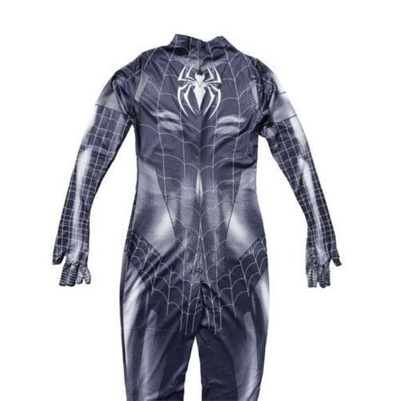 NEW Small Gray Spiderwoman Spiderman Girl Catsuit Crotchless Jumpsuit Costume - Picture 6 of 6